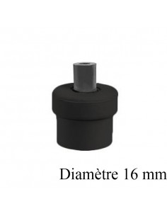 Embout rentrant noir circulaire diametre 16mm