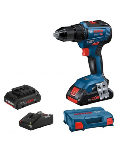 Perceuse Visseuse Bosch 18 V Gsr 18v-55 + 2 Batteries Procore 4 Ah + Chargeur + Coffret L-Case