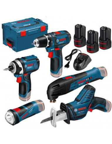 Pack De 5 Outils 12 V (Gsr/Gdr/Gsa/Gop/Gli) 3x2ah Bosch L-Boxx